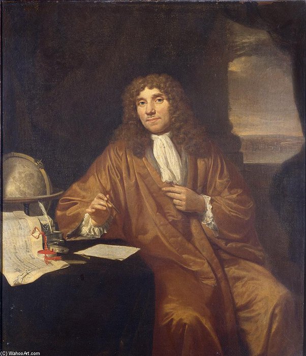 Wikioo.org - The Encyclopedia of Fine Arts - Painting, Artwork by Nicolaas Verkolje - Portrait Of Anthonie Van Leeuwenhoek