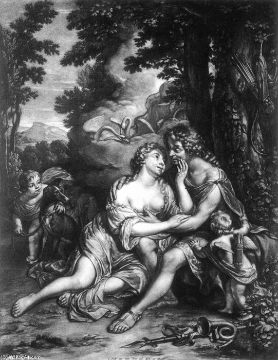 Wikioo.org - The Encyclopedia of Fine Arts - Painting, Artwork by Nicolaas Verkolje - Venus And Adonis