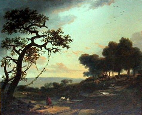 WikiOO.org - Encyclopedia of Fine Arts - Schilderen, Artwork Nicolas Antoine Taunay - Landscape With Shepherds