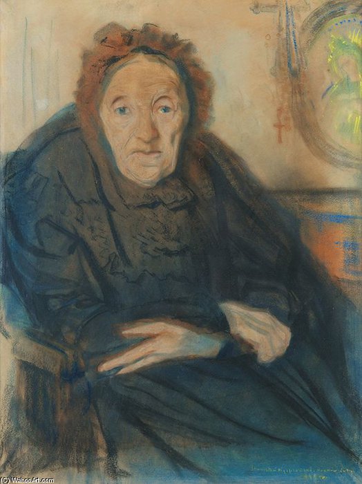 WikiOO.org - Encyclopedia of Fine Arts - Lukisan, Artwork Stanislaw Wyspianski - Portrait Of Klementyna Olcynger