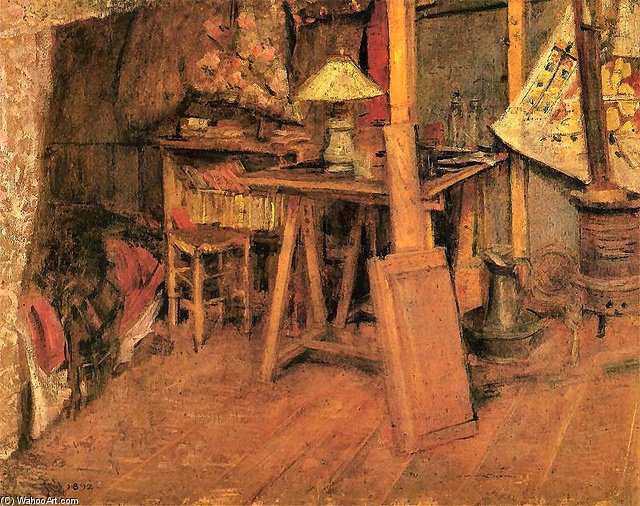 Wikioo.org - The Encyclopedia of Fine Arts - Painting, Artwork by Stanislaw Wyspianski - The Interior Of The Artist's Studio In Paris