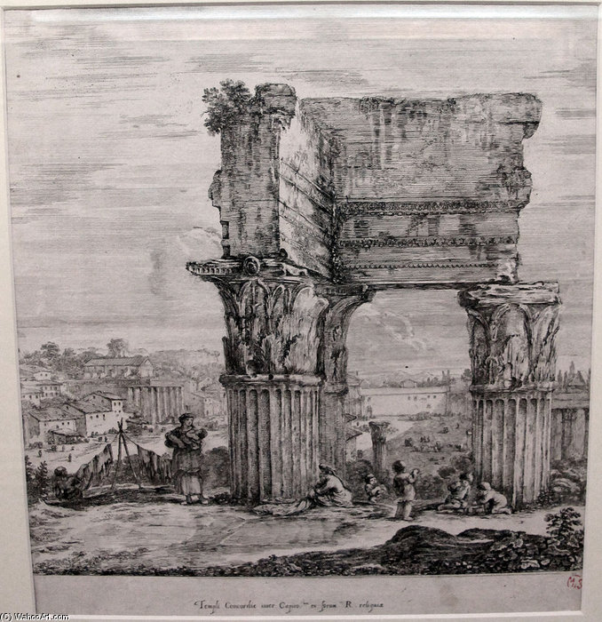 WikiOO.org - Encyclopedia of Fine Arts - Lukisan, Artwork Stefano Della Bella - Il Tempio Della Concordia