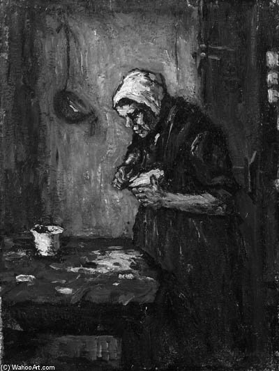 Wikioo.org - สารานุกรมวิจิตรศิลป์ - จิตรกรรม Suze Robertson - An Old Woman Peeling Potatoes