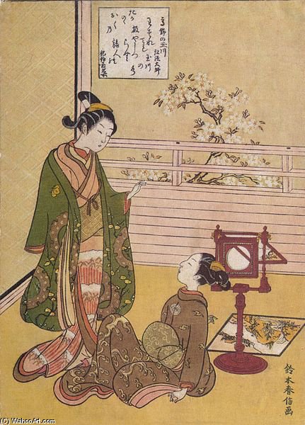 Wikioo.org - The Encyclopedia of Fine Arts - Painting, Artwork by Suzuki Harunobu - Guckspiegel