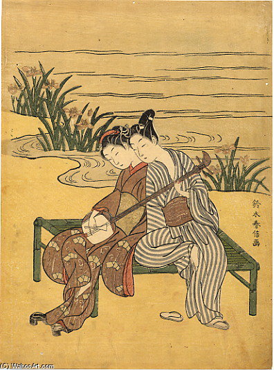 WikiOO.org – 美術百科全書 - 繪畫，作品 Suzuki Harunobu - 在调戏