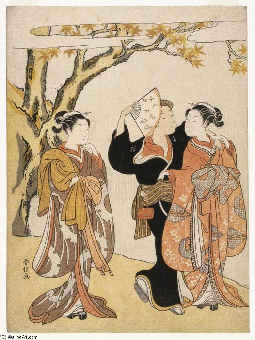 WikiOO.org - Εγκυκλοπαίδεια Καλών Τεχνών - Ζωγραφική, έργα τέχνης Suzuki Harunobu - The Waterfall