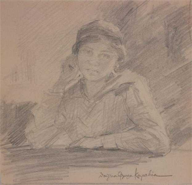 Wikioo.org – La Enciclopedia de las Bellas Artes - Pintura, Obras de arte de Thalia Flora Karavia - Retrato de Maria Kalfopoulou