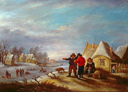WikiOO.org - Encyclopedia of Fine Arts - Schilderen, Artwork Theobald Michau - Late Winter In Flanders