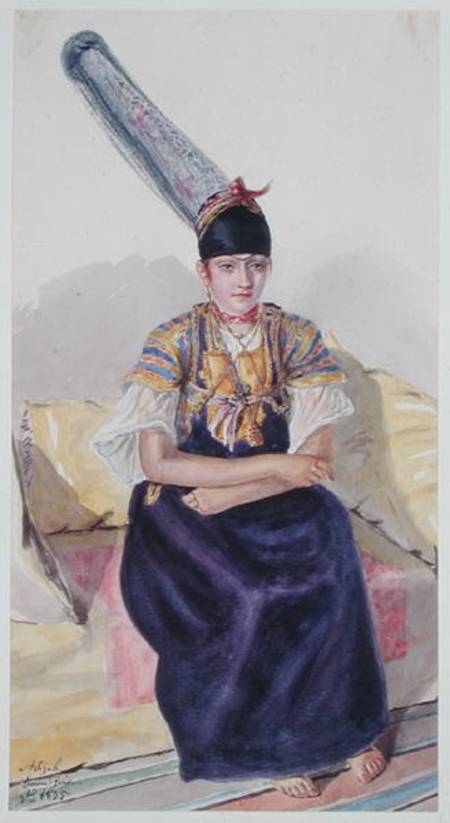 Wikioo.org - The Encyclopedia of Fine Arts - Painting, Artwork by Theodore Leblanc - A Jewish Woman In Algeria