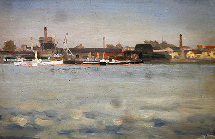 Wikioo.org - The Encyclopedia of Fine Arts - Painting, Artwork by Theodore Roussel - Battersea From Cheyne Walk