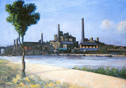 Wikioo.org - The Encyclopedia of Fine Arts - Painting, Artwork by Theodore Roussel - River With Factories