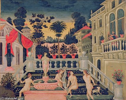 Wikioo.org - The Encyclopedia of Fine Arts - Painting, Artwork by Theodoros Poulakis - David Watching Bathsheba Bathing