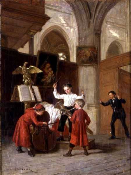 Wikioo.org - The Encyclopedia of Fine Arts - Painting, Artwork by Theophile Emmanuel Duverger - An Impromptu Concert