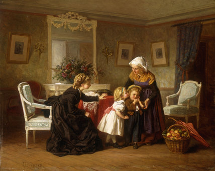 Wikioo.org - The Encyclopedia of Fine Arts - Painting, Artwork by Theophile Emmanuel Duverger - The Kiss