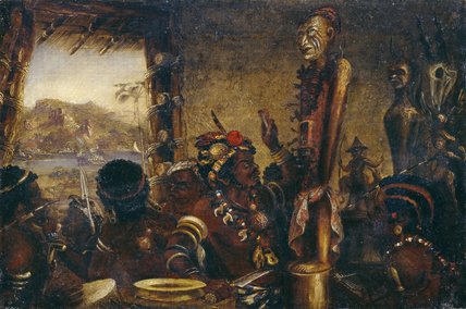 Wikioo.org - The Encyclopedia of Fine Arts - Painting, Artwork by Thomas Baines - African War Fetish