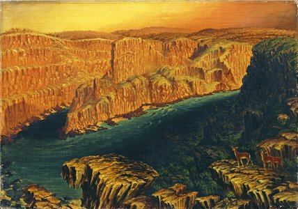 Wikioo.org - The Encyclopedia of Fine Arts - Painting, Artwork by Thomas Baines - Gorge Below Victoria Falls In The Lower Zambezi
