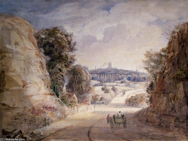 Wikioo.org - The Encyclopedia of Fine Arts - Painting, Artwork by Thomas Charles Leeson Rowbotham - View Of Wolverhampton -