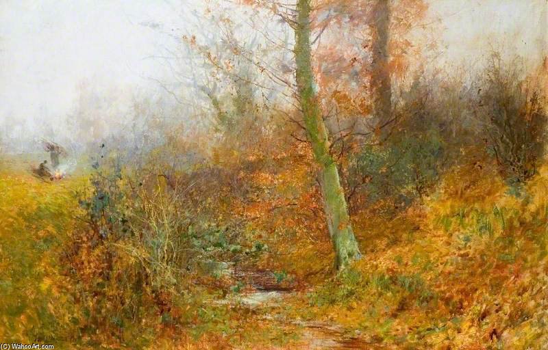 WikiOO.org - Encyclopedia of Fine Arts - Maalaus, taideteos Thomas E Mostyn - Autumn Leaves, Bushey