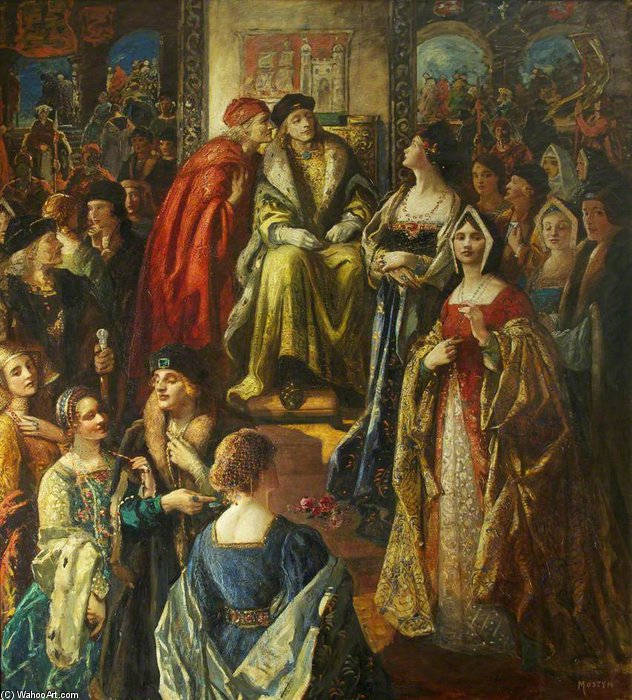 Wikioo.org - The Encyclopedia of Fine Arts - Painting, Artwork by Thomas E Mostyn - King Henry Vii Fining The Citizens Of Bristol Because Their Wives Were So Finely Dressed