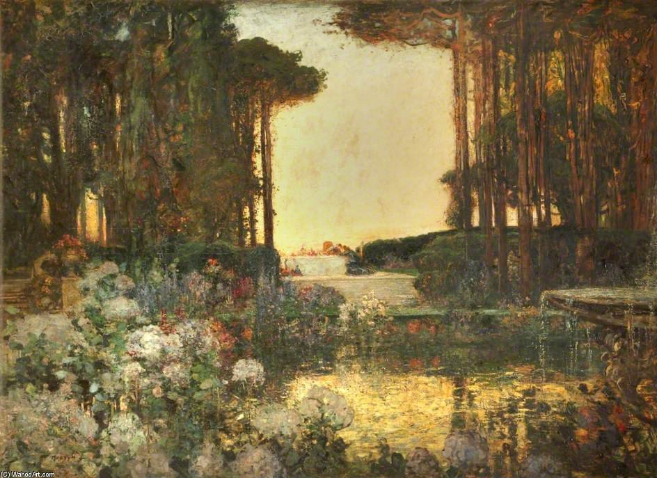 Wikioo.org - The Encyclopedia of Fine Arts - Painting, Artwork by Thomas E Mostyn - The Garden Of Peace