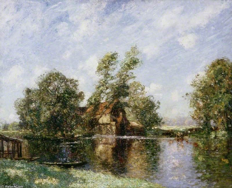 Wikioo.org - The Encyclopedia of Fine Arts - Painting, Artwork by Thomas E Mostyn - The Old Mill, Houghton, Cambridgeshire