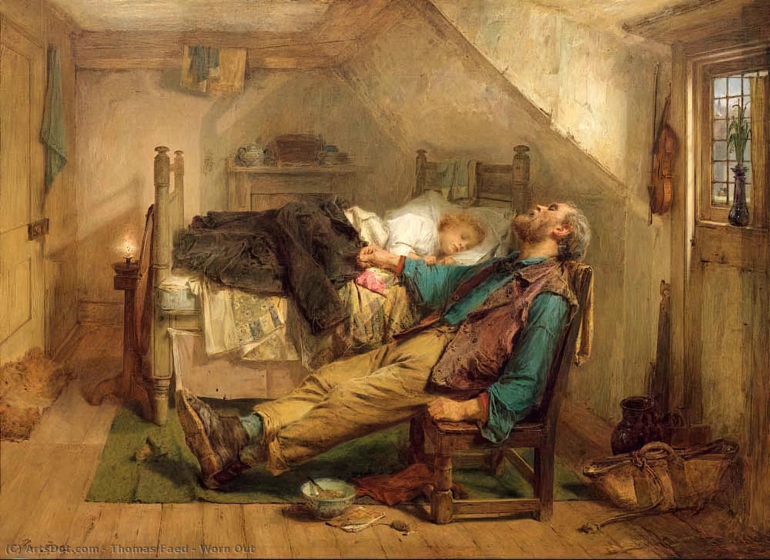 Wikioo.org - The Encyclopedia of Fine Arts - Painting, Artwork by Thomas Faed - Worn Out