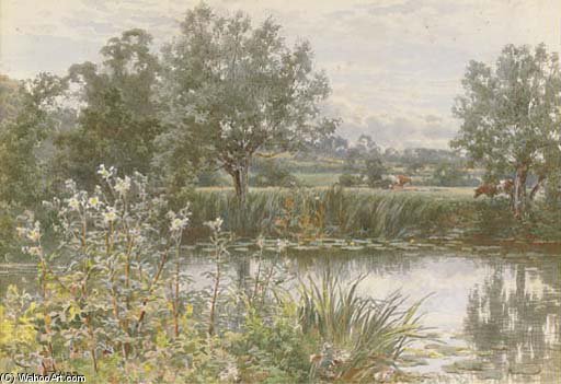 WikiOO.org - Encyclopedia of Fine Arts - Malba, Artwork Thomas Henry Hunn - A Peaceful Stretch Of The River