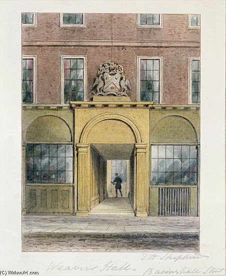 WikiOO.org - 백과 사전 - 회화, 삽화 Thomas Hosmer Shepherd - The Entrance To Weavers Hall
