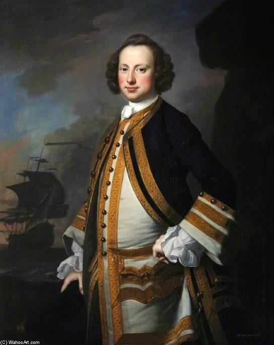 Wikioo.org - The Encyclopedia of Fine Arts - Painting, Artwork by Thomas Hudson - Admiral Sir George Pocock