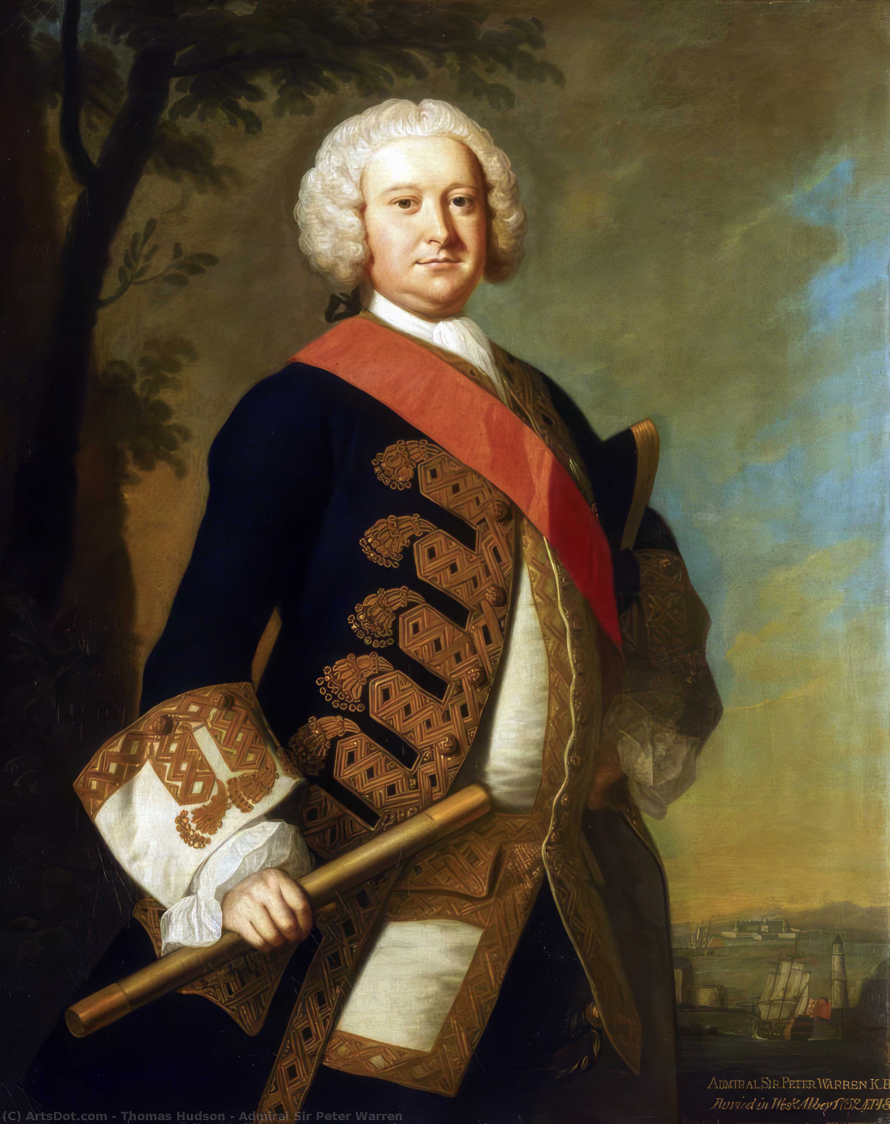Wikioo.org - The Encyclopedia of Fine Arts - Painting, Artwork by Thomas Hudson - Admiral Sir Peter Warren