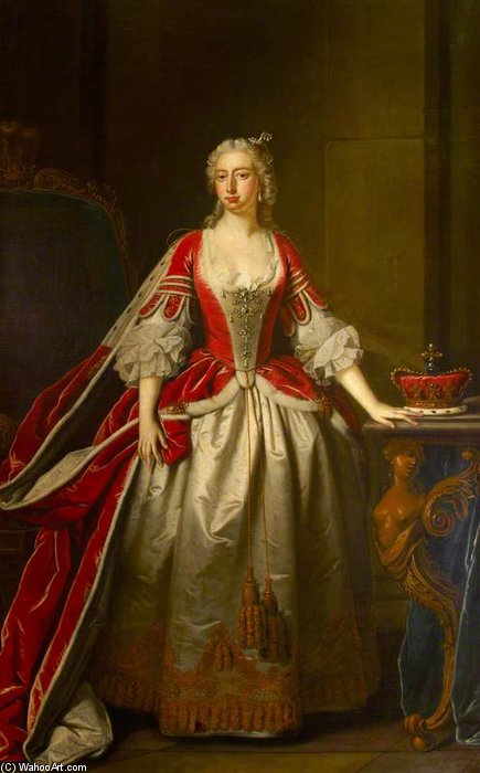 Wikioo.org - The Encyclopedia of Fine Arts - Painting, Artwork by Thomas Hudson - Augusta Of Saxe-gotha