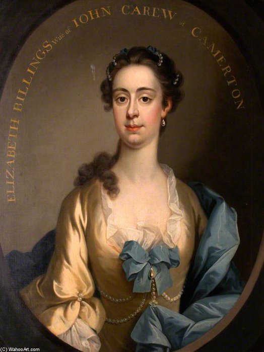 Wikioo.org - The Encyclopedia of Fine Arts - Painting, Artwork by Thomas Hudson - Elizabeth Billings, Mrs John Carew Of Camerton