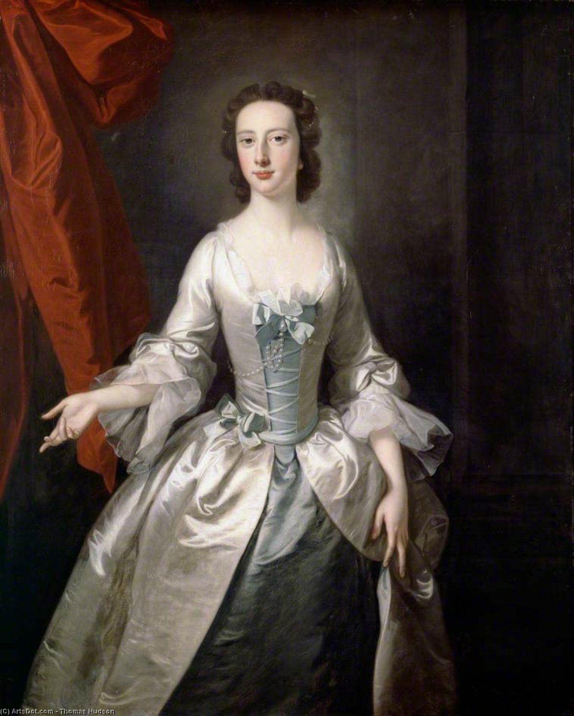 Wikioo.org - The Encyclopedia of Fine Arts - Painting, Artwork by Thomas Hudson - Portrait Of A Lady