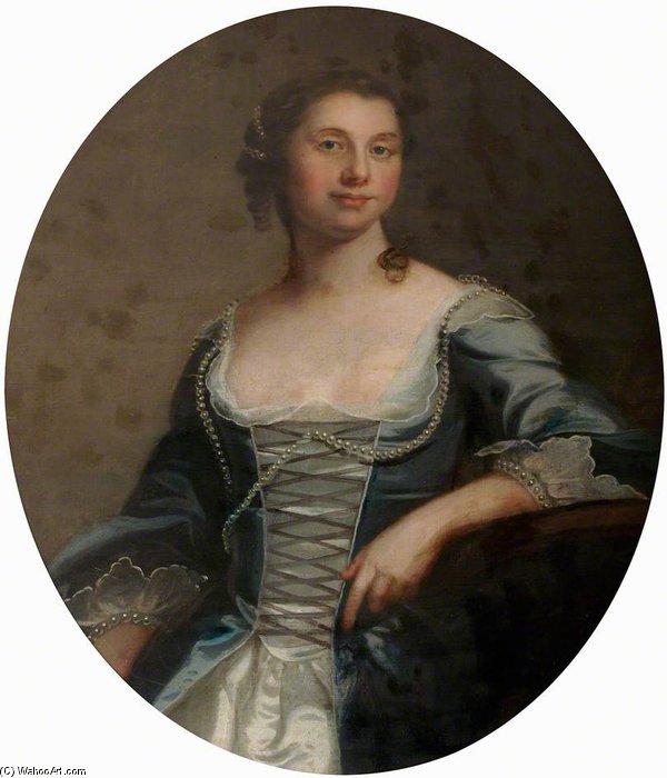 Wikioo.org - The Encyclopedia of Fine Arts - Painting, Artwork by Thomas Hudson - Portrait Of A Lady, Traditionally Identified As Kitty Clive
