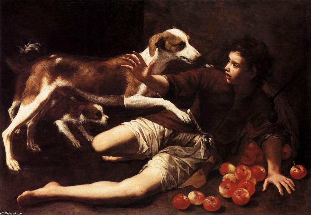 WikiOO.org - Enciklopedija dailės - Tapyba, meno kuriniai Pedro Núñez De Villavicencio - Boy Attacked By A Dog
