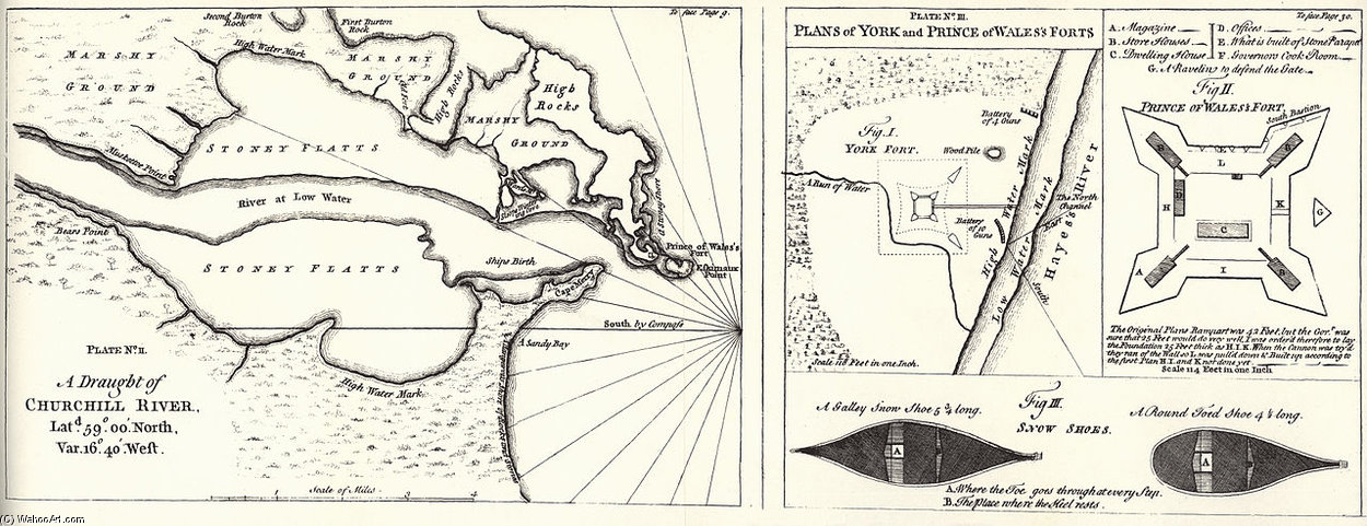 WikiOO.org - Encyclopedia of Fine Arts - Malba, Artwork Thomas Jefferys - A Draught Of Churchill River