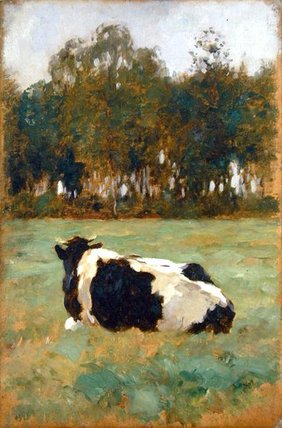 Wikioo.org - The Encyclopedia of Fine Arts - Painting, Artwork by Thomas Ludwig Herbst - A Cow In The Meadow