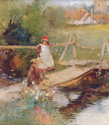 Wikioo.org - The Encyclopedia of Fine Arts - Painting, Artwork by Thomas Mackay - The Young Anglers