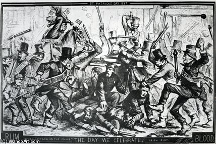 Wikioo.org - Encyklopedia Sztuk Pięknych - Malarstwo, Grafika Thomas Nast - Cartoon Depicting The Riots In New York