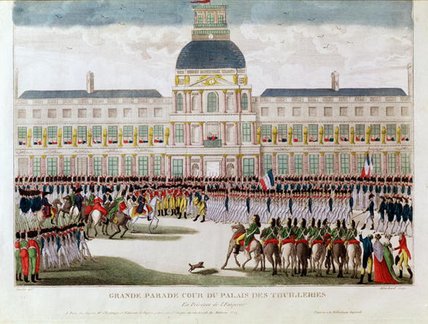 Wikioo.org - Die Enzyklopädie bildender Kunst - Malerei, Kunstwerk von Thomas Naudet - Parade im Hof ​​des Palais des Tuileries