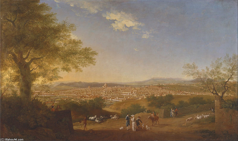 Wikioo.org - The Encyclopedia of Fine Arts - Painting, Artwork by Thomas Patch - A Panoramic View Of Florence From Bellosguardo
