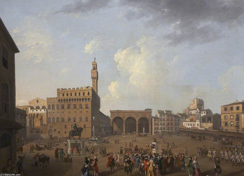 Wikioo.org - The Encyclopedia of Fine Arts - Painting, Artwork by Thomas Patch - Piazza Della Signoria, Florence