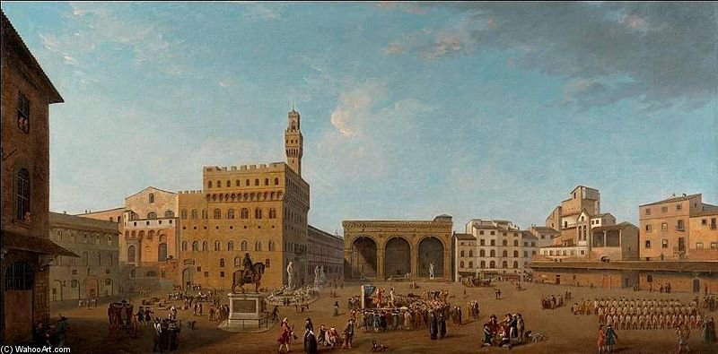 Wikioo.org - The Encyclopedia of Fine Arts - Painting, Artwork by Thomas Patch - View Of Piazza Della Signoria