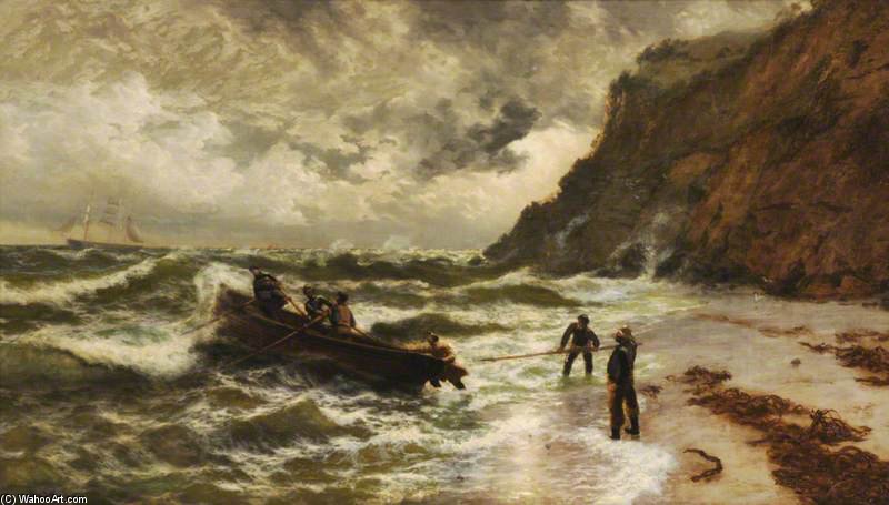 Wikioo.org - The Encyclopedia of Fine Arts - Painting, Artwork by Thomas Rose Miles - Signal For A Pilot, Shanklin Bay