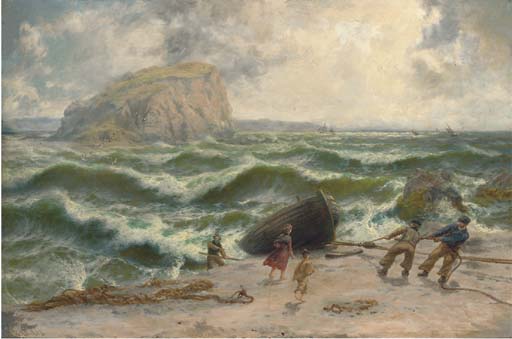 Wikioo.org - สารานุกรมวิจิตรศิลป์ - จิตรกรรม Thomas Rose Miles - Wind And Sea Rising. Knock-na Carra, Galway Bay