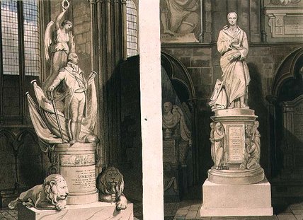 WikiOO.org - Encyclopedia of Fine Arts - Schilderen, Artwork Thomas Uwins - Memorials To Captain Montague In The West Entrance