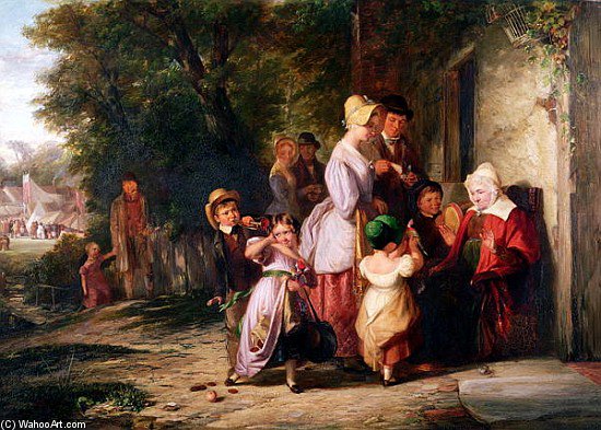 Wikioo.org - The Encyclopedia of Fine Arts - Painting, Artwork by Thomas George Webster - Returning From The Fair