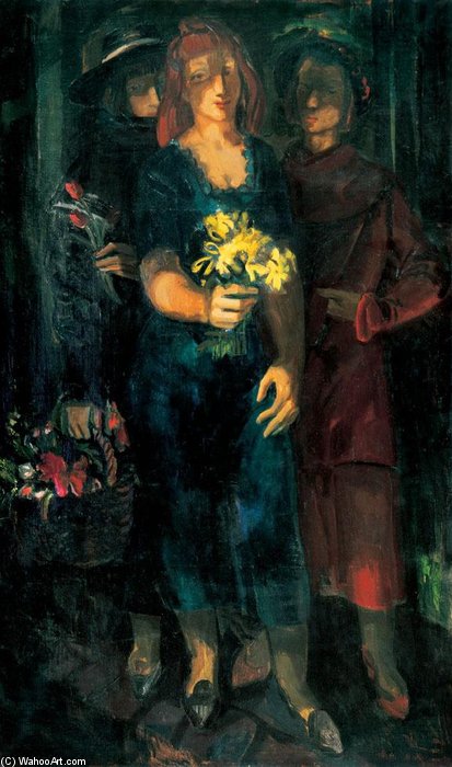 WikiOO.org - Enciclopedia of Fine Arts - Pictura, lucrări de artă Tibor Duray - Ladies With Flowers