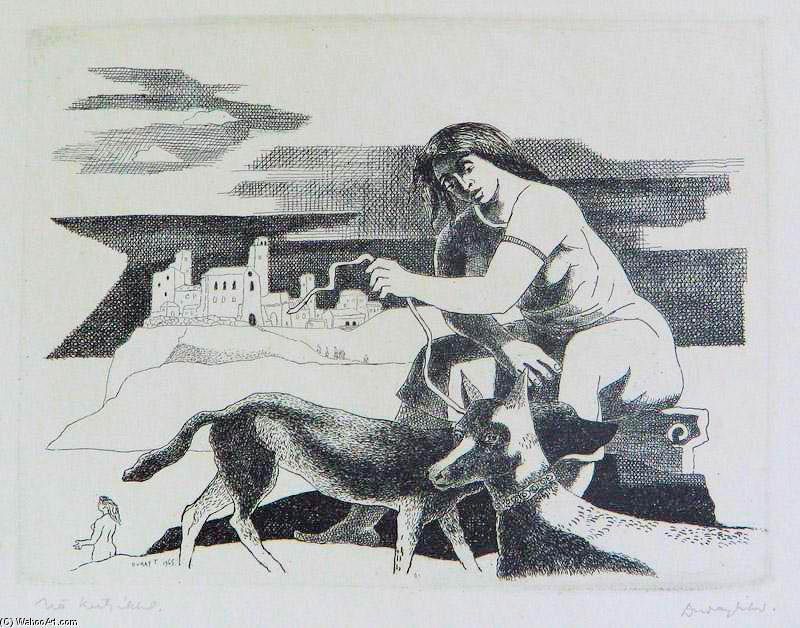 WikiOO.org - Encyclopedia of Fine Arts - Malba, Artwork Tibor Duray - Woman With Dogs