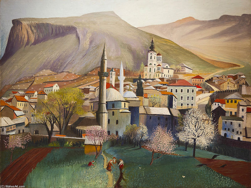 Wikioo.org – L'Enciclopedia delle Belle Arti - Pittura, Opere di Tivadar Kosztka Csontváry - Primavera A Mostar